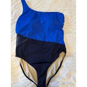 Women's One-Shoulder Blue One Piece Swimsuit Size 14. NWOT
